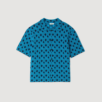 Rope jacquard cardigan shirt | Sandro