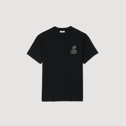 T-shirt with snake detail | Sandro