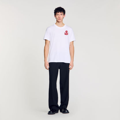 T-shirt with snake detail | Sandro