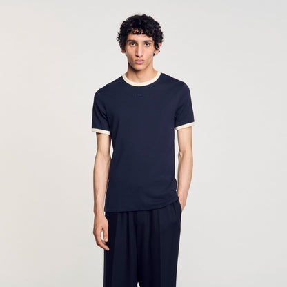 Two-tone patch T-shirt | Sandro