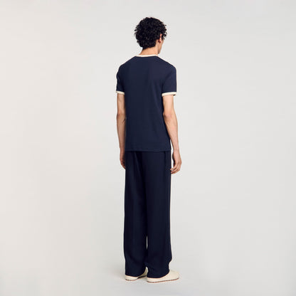 Two-tone patch T-shirt | Sandro