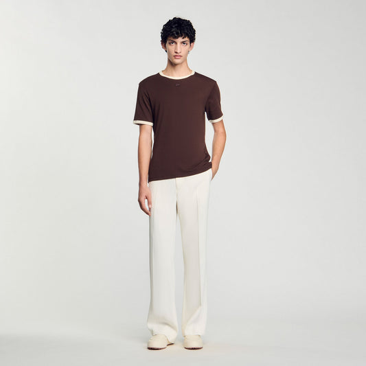 Two-tone patch T-shirt | Sandro