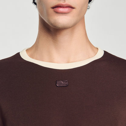 Two-tone patch T-shirt | Sandro