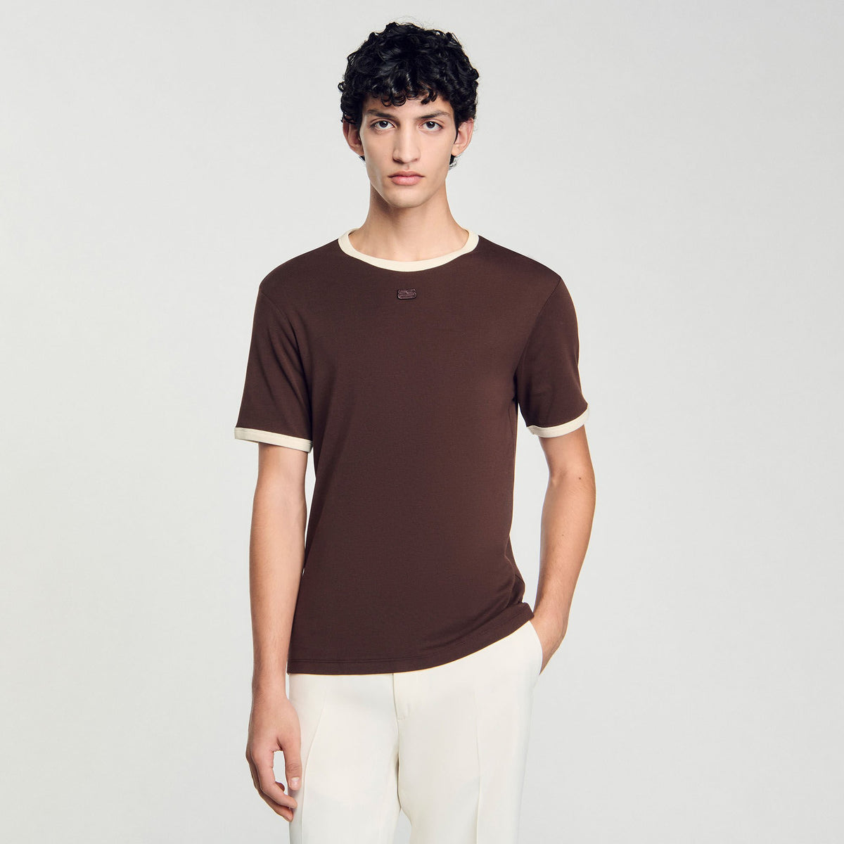Two-tone patch T-shirt | Sandro
