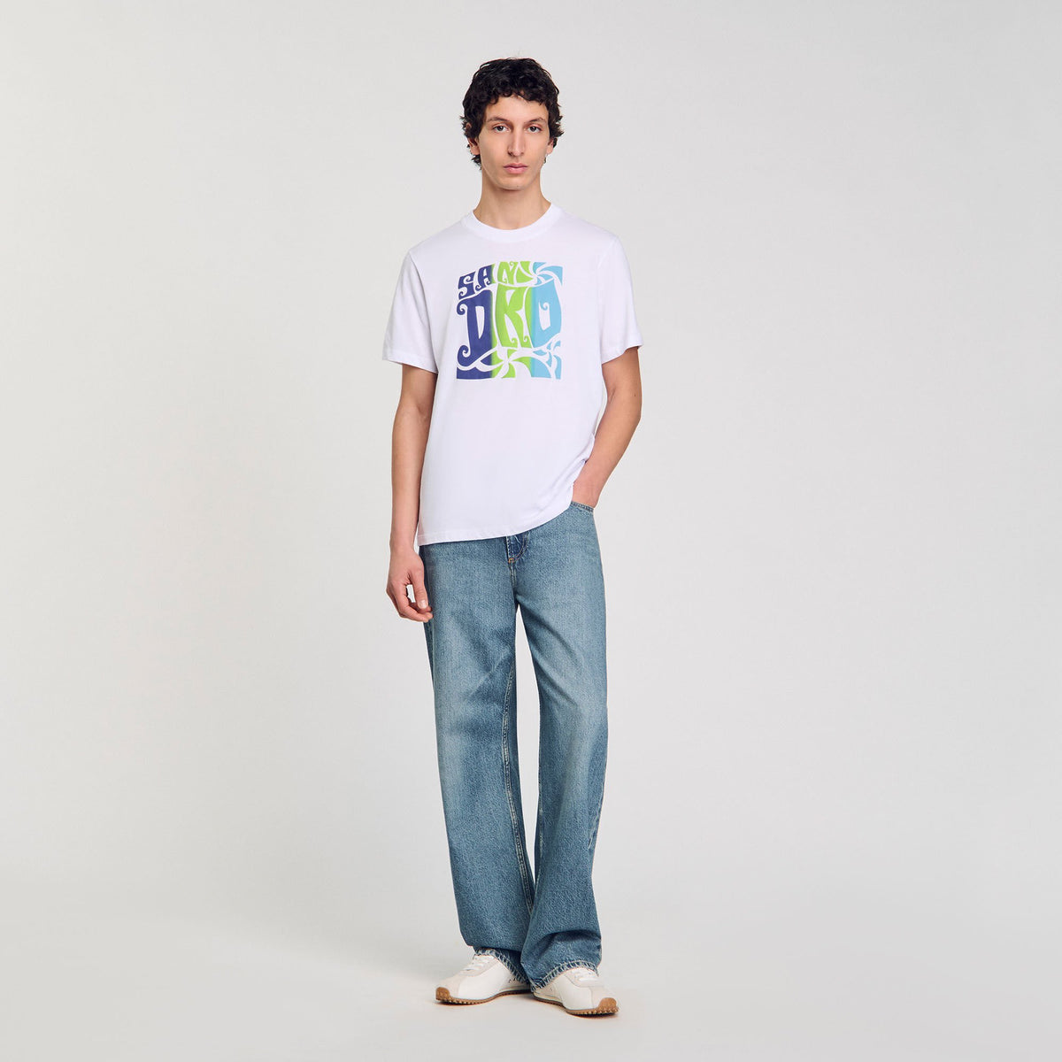 Wave print cotton T-shirt | Sandro