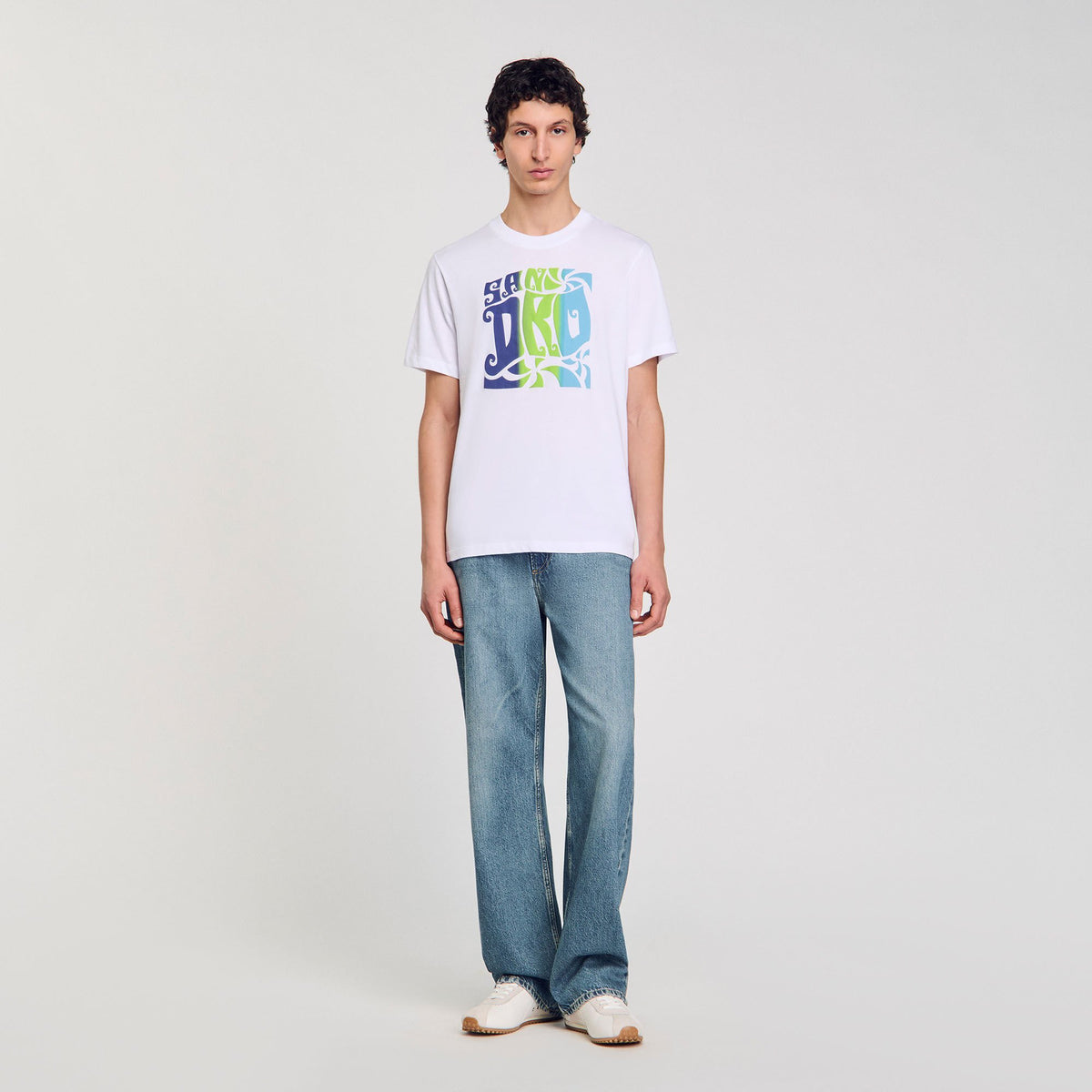 Wave print cotton T-shirt | Sandro
