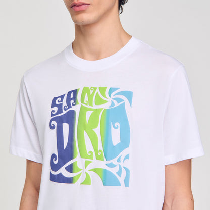 Wave print cotton T-shirt | Sandro
