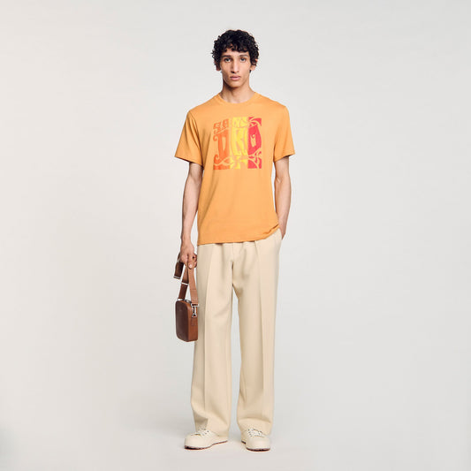 Wave print cotton T-shirt | Sandro