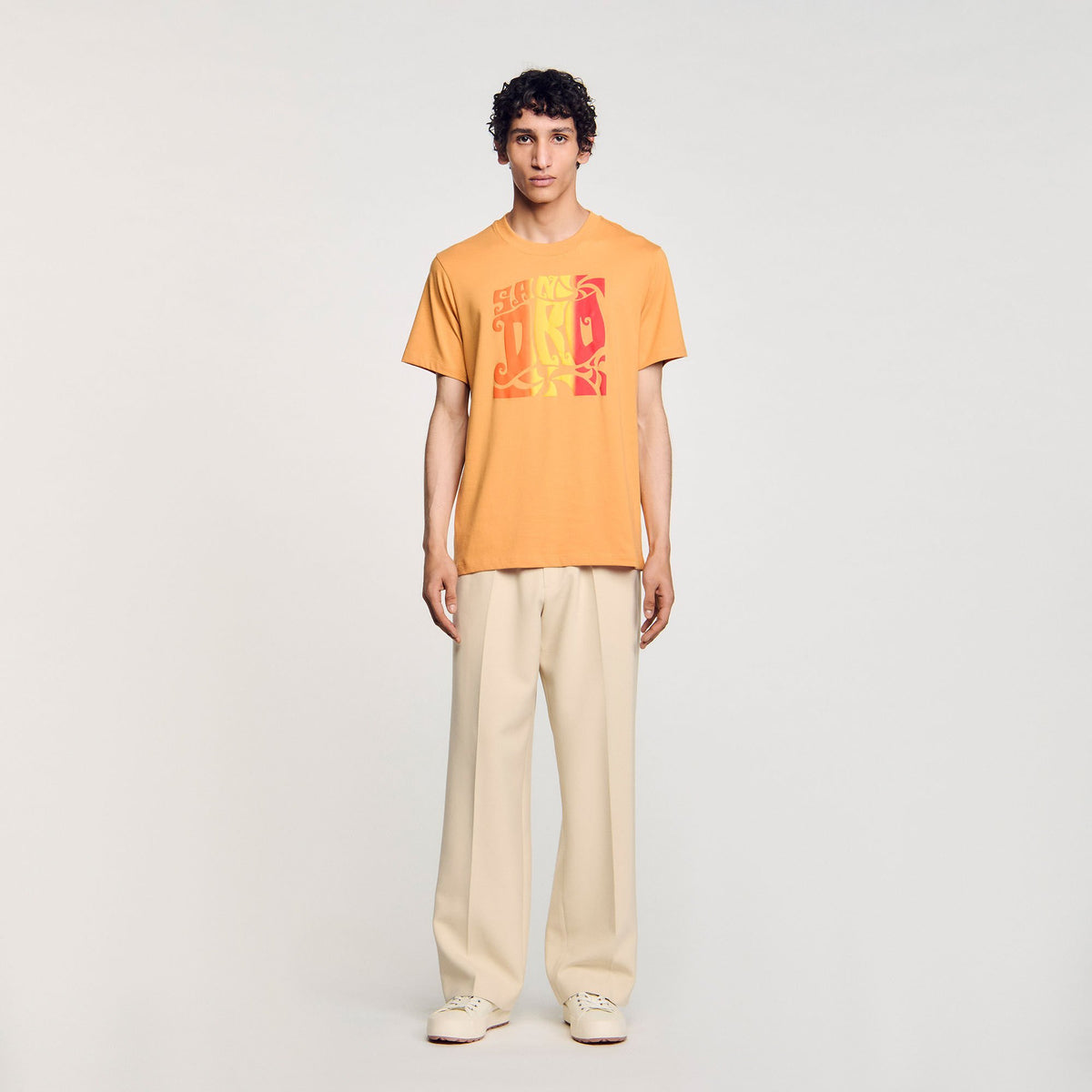 Wave print cotton T-shirt | Sandro