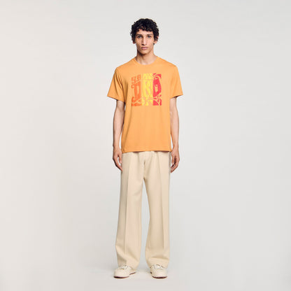 Wave print cotton T-shirt | Sandro