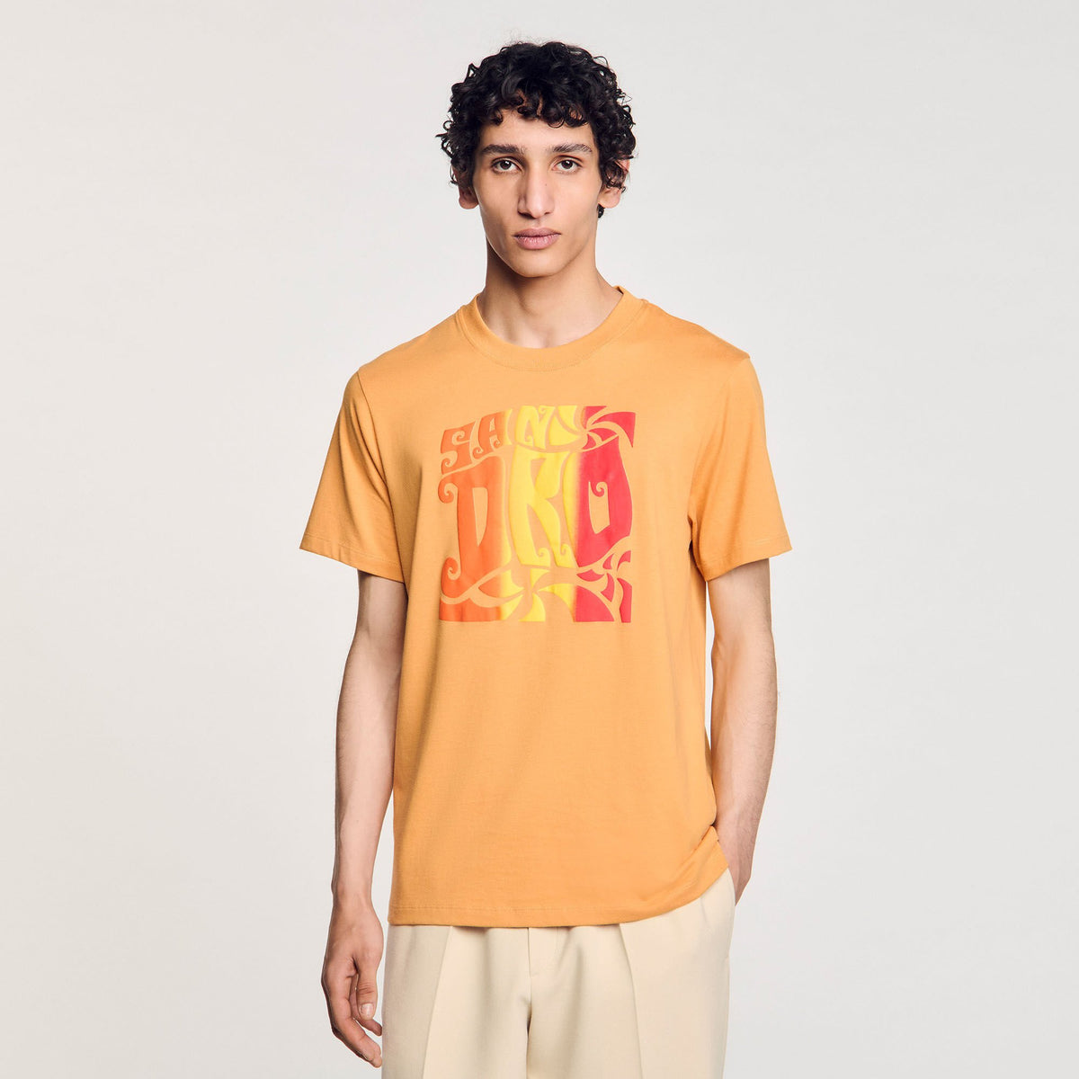Wave print cotton T-shirt | Sandro