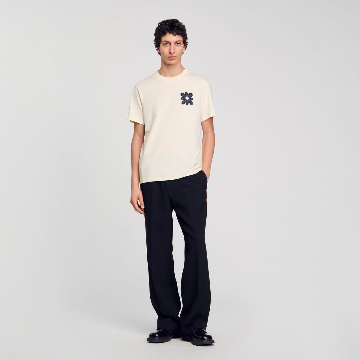 T-shirt with flower detail | Sandro