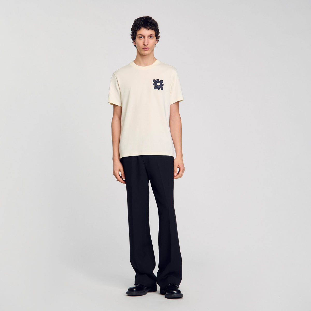 T-shirt with flower detail | Sandro