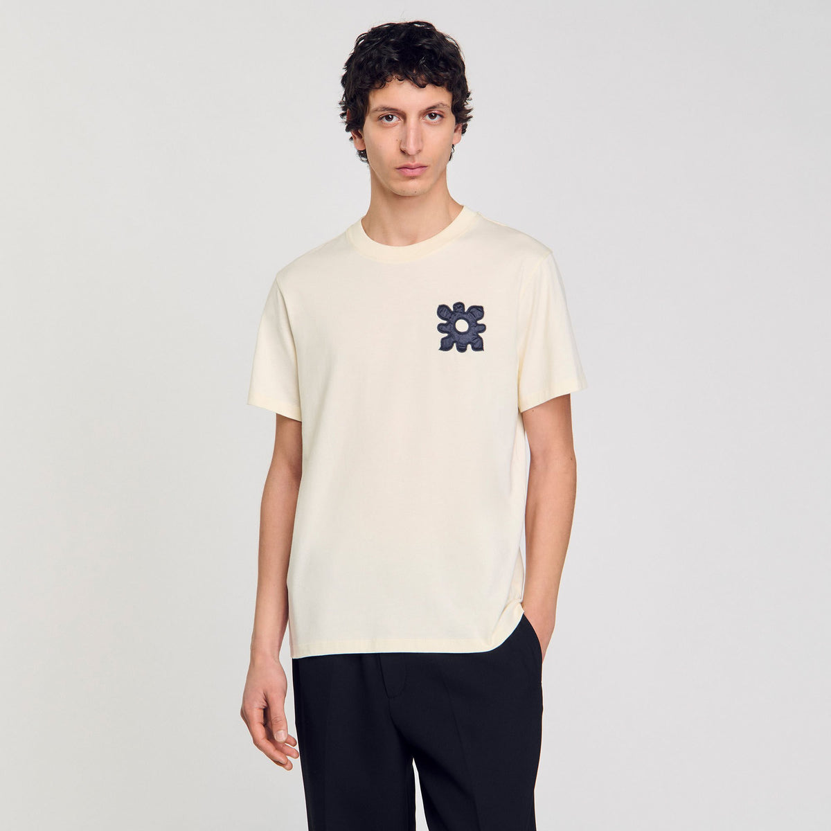 T-shirt with flower detail | Sandro