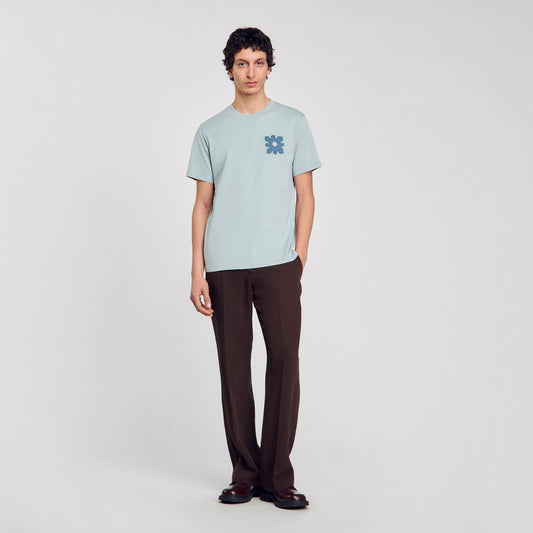 T-shirt with flower detail | Sandro