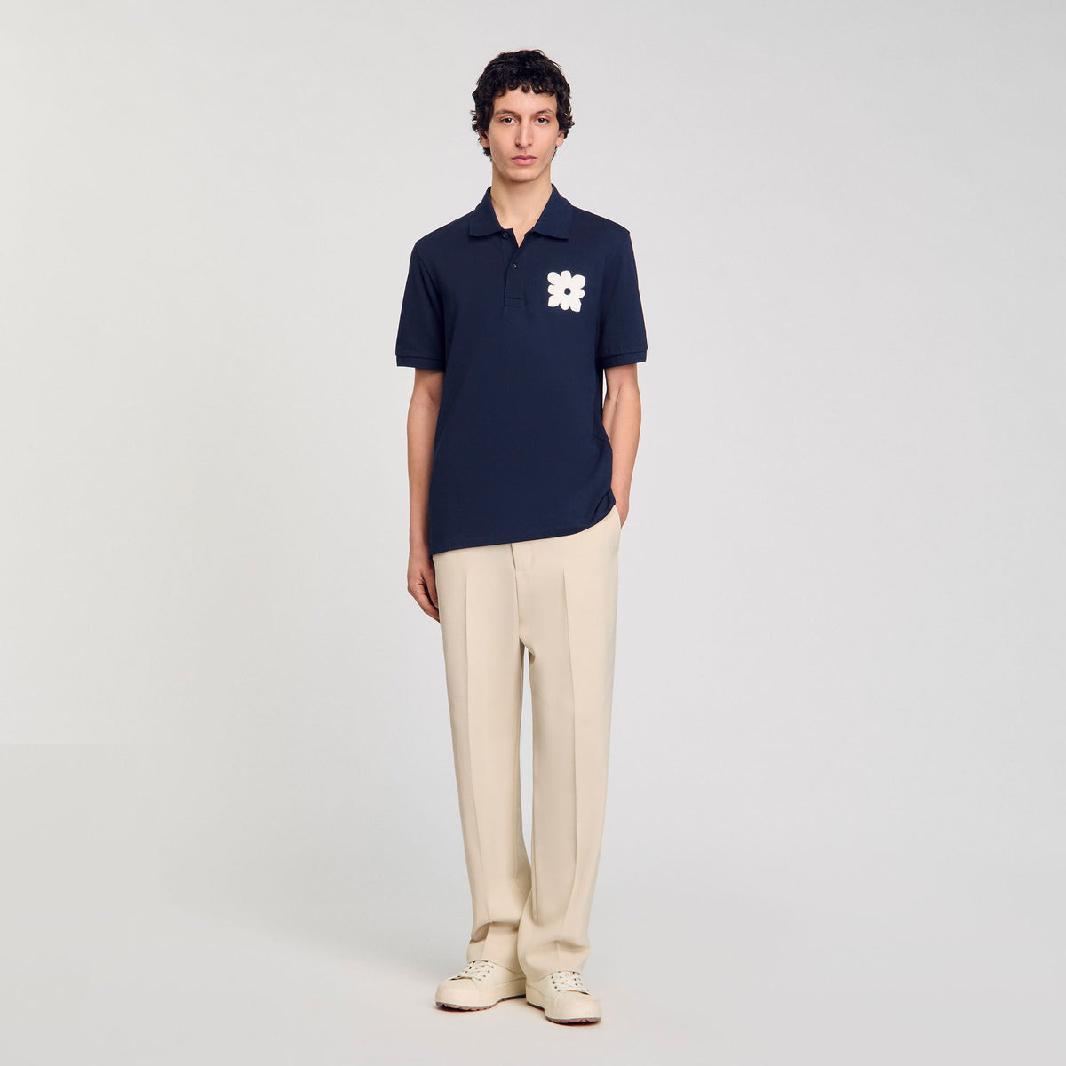 Polo shirt with flower patch | Sandro