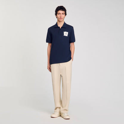 Polo shirt with flower patch | Sandro