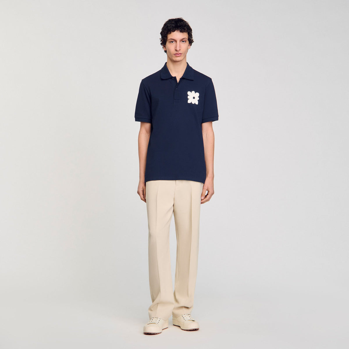 Polo shirt with flower patch | Sandro