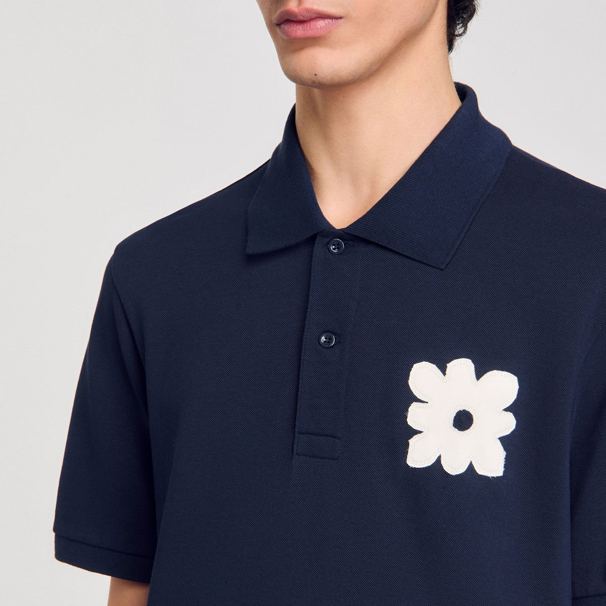 Polo shirt with flower patch | Sandro
