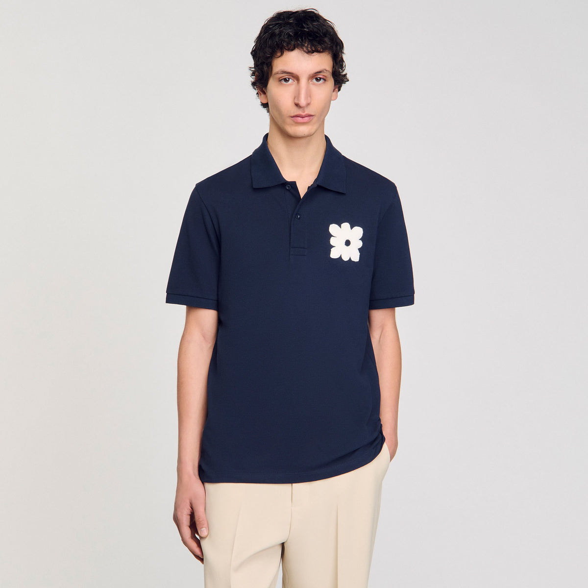 Polo shirt with flower patch | Sandro