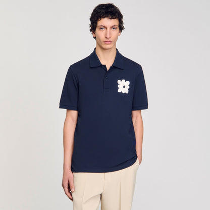 Polo shirt with flower patch | Sandro