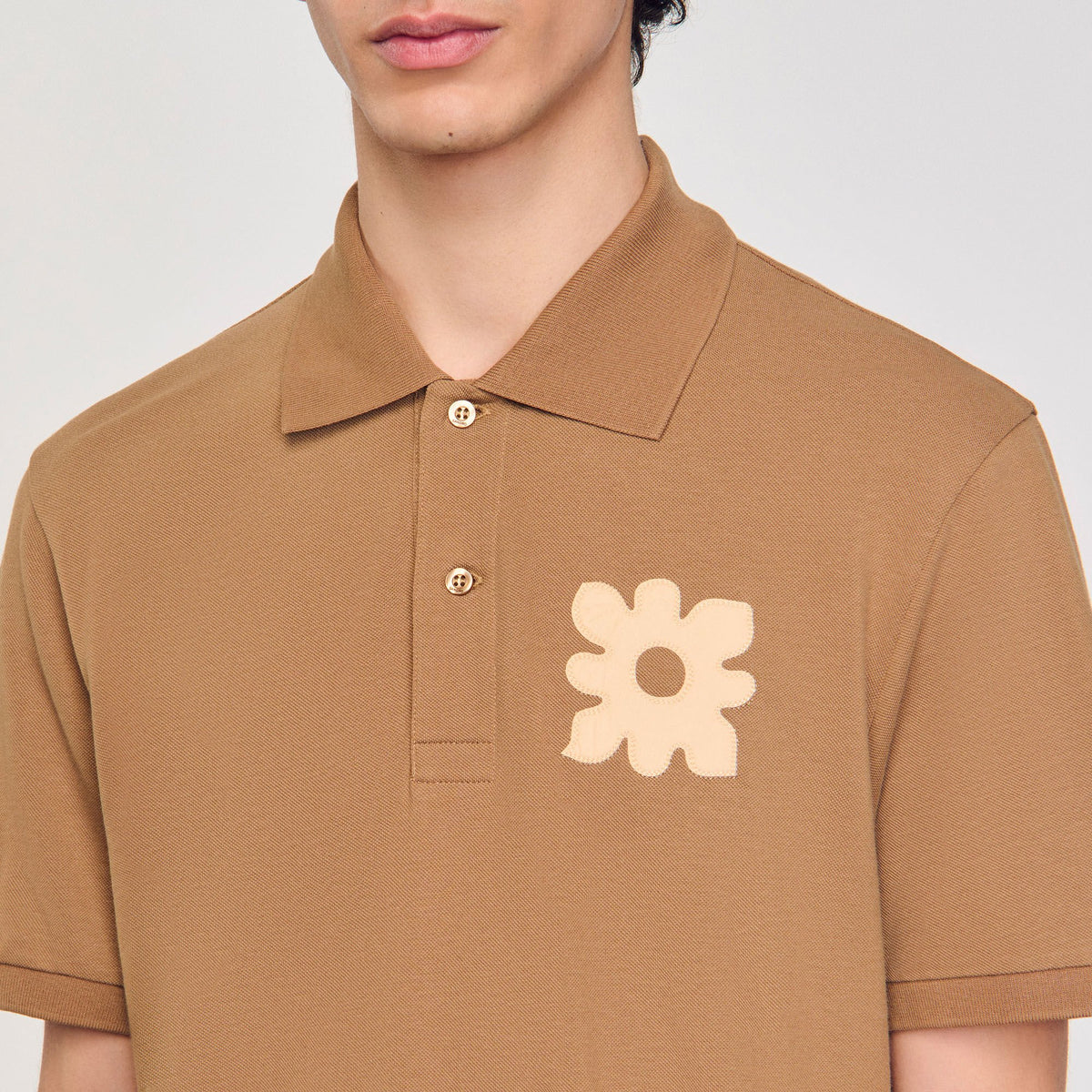 Polo shirt with flower patch | Sandro