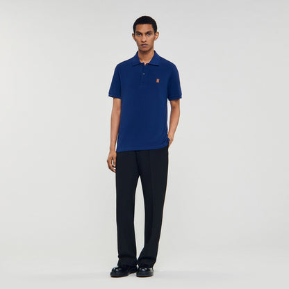Polo shirt with leather logo | Sandro