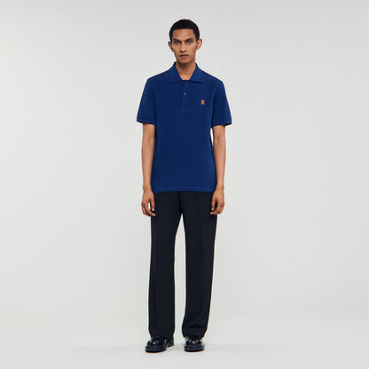 Polo shirt with leather logo | Sandro