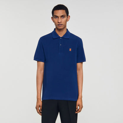 Polo shirt with leather logo | Sandro