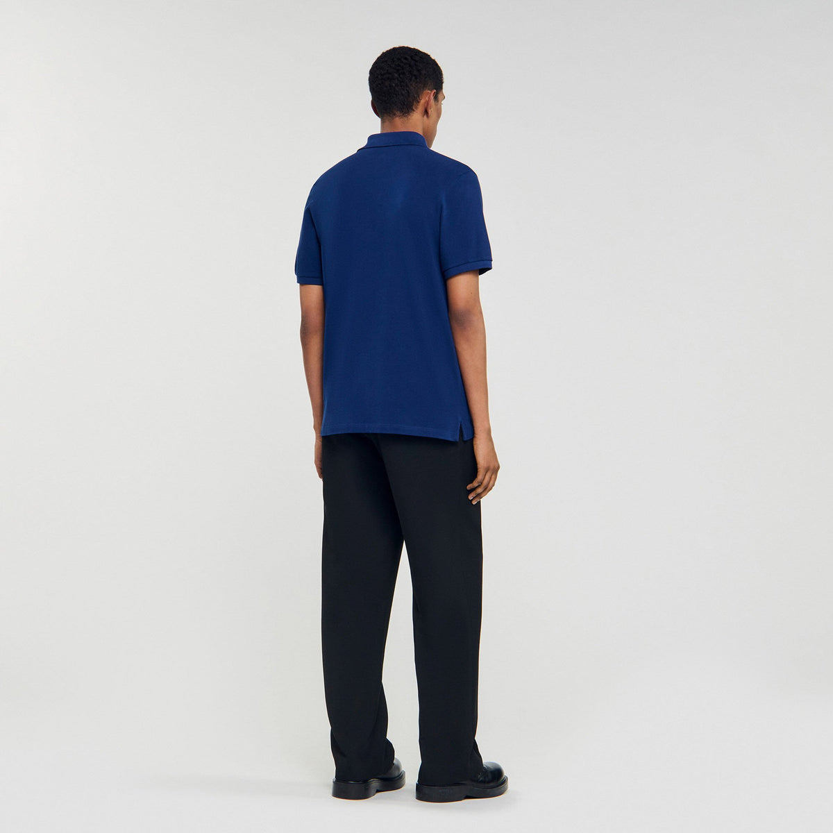 Polo shirt with leather logo | Sandro