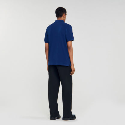 Polo shirt with leather logo | Sandro