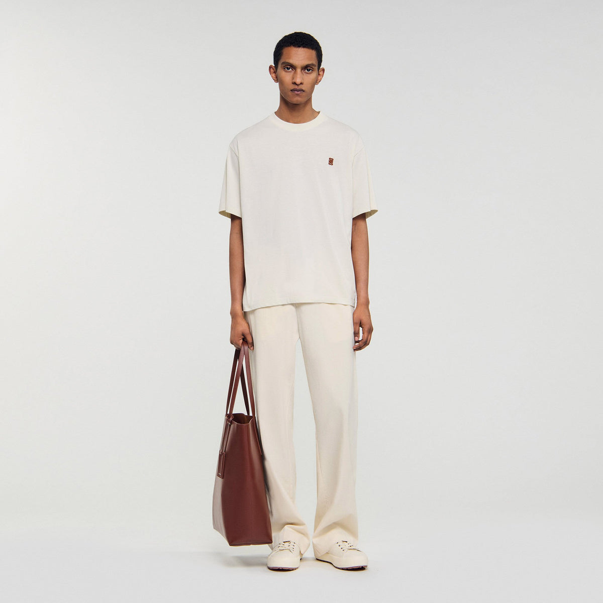 Leather logo T-shirt | Sandro