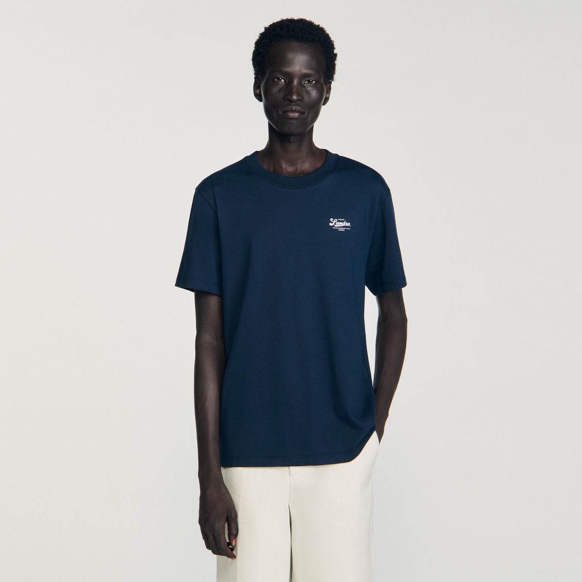 T-shirt with appliqué logo | Sandro